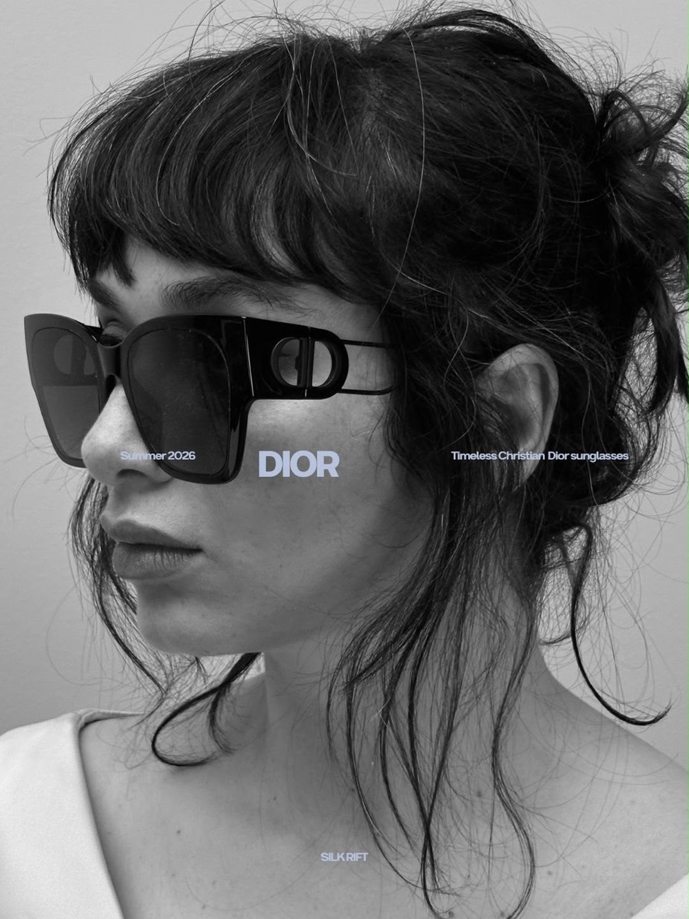 Dior Women's Black Oversized Square Sunglasses with CD Logo Temples
